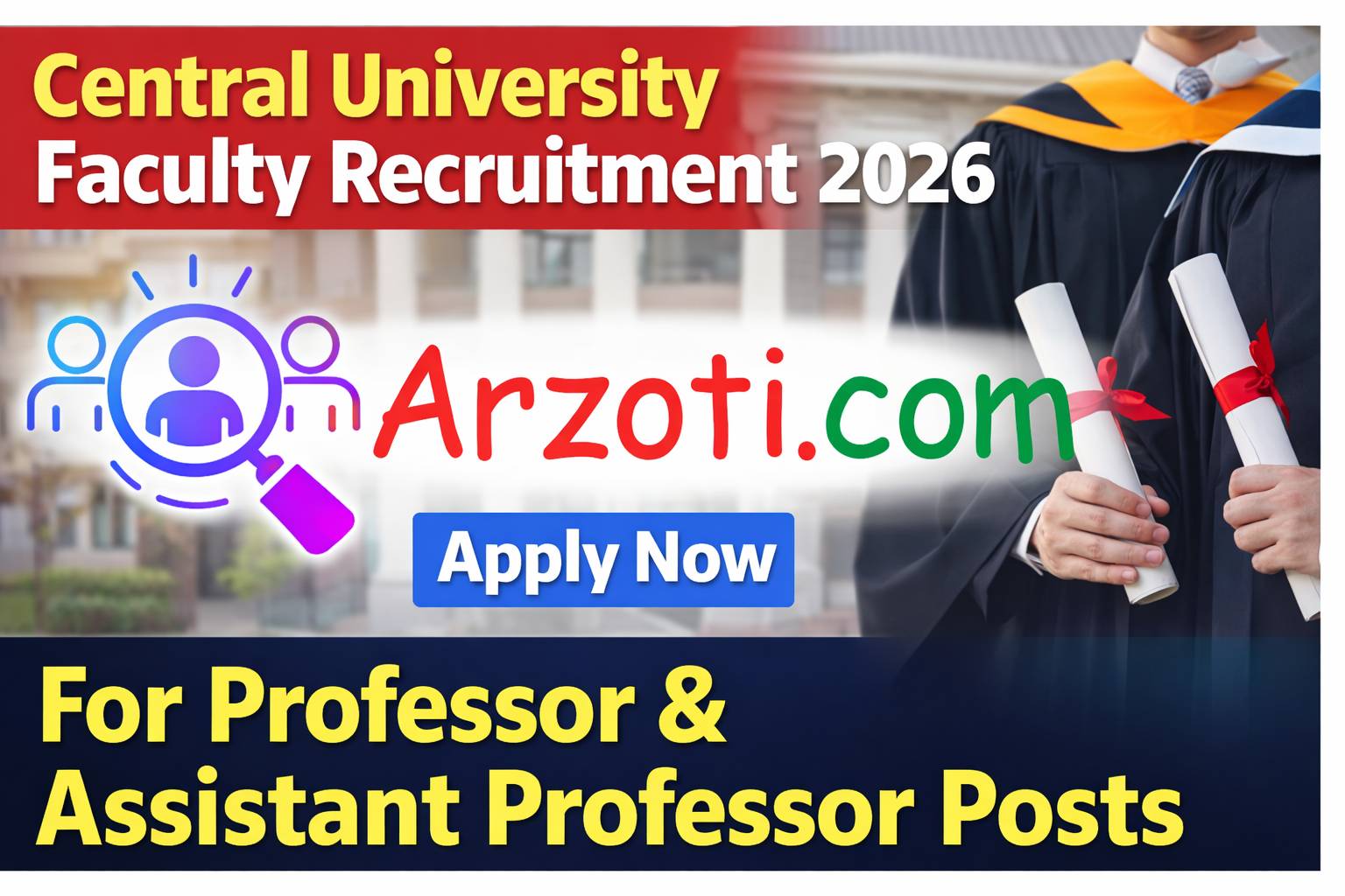 Central University Faculty Recruitment 2026: Apply Now For Professor & Assistant Professor Posts