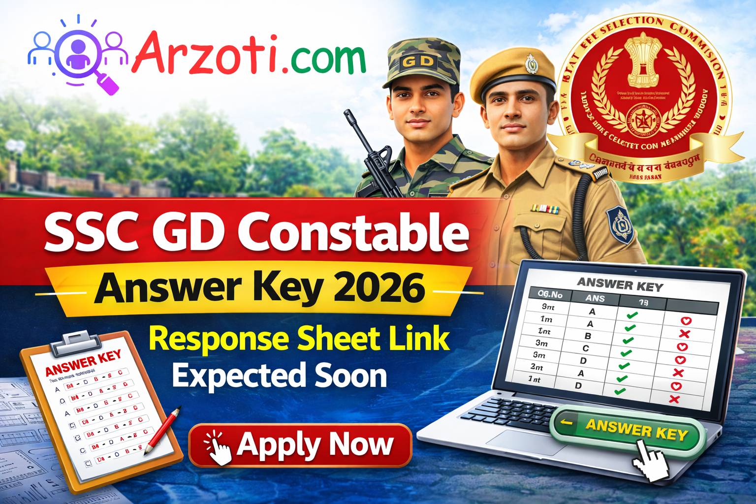 SSC GD Constable Answer Key 2026: Response Sheet Link Expected Soon