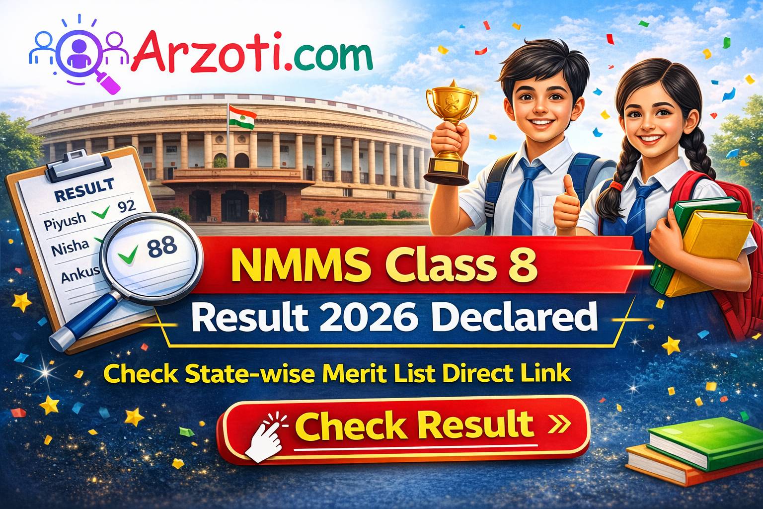 NMMS Class 8 Result 2026 Declared: Check State-wise Merit List Direct Link