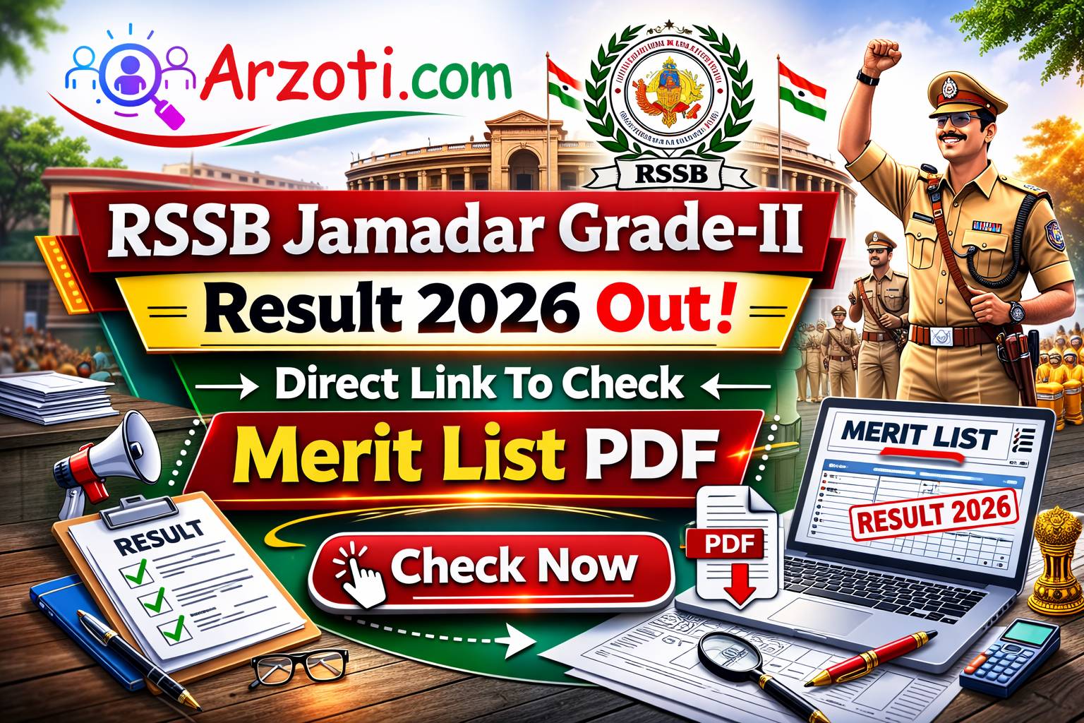 RSSB Jamadar Grade-II Result 2026 Out: Direct Link To Check Merit List PDF