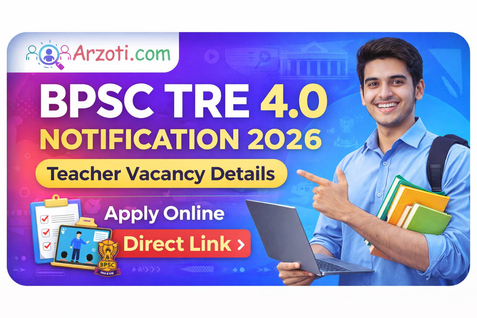 BPSC TRE 4.0 Notification 2026: Teacher Vacancy Details & Apply Link Active