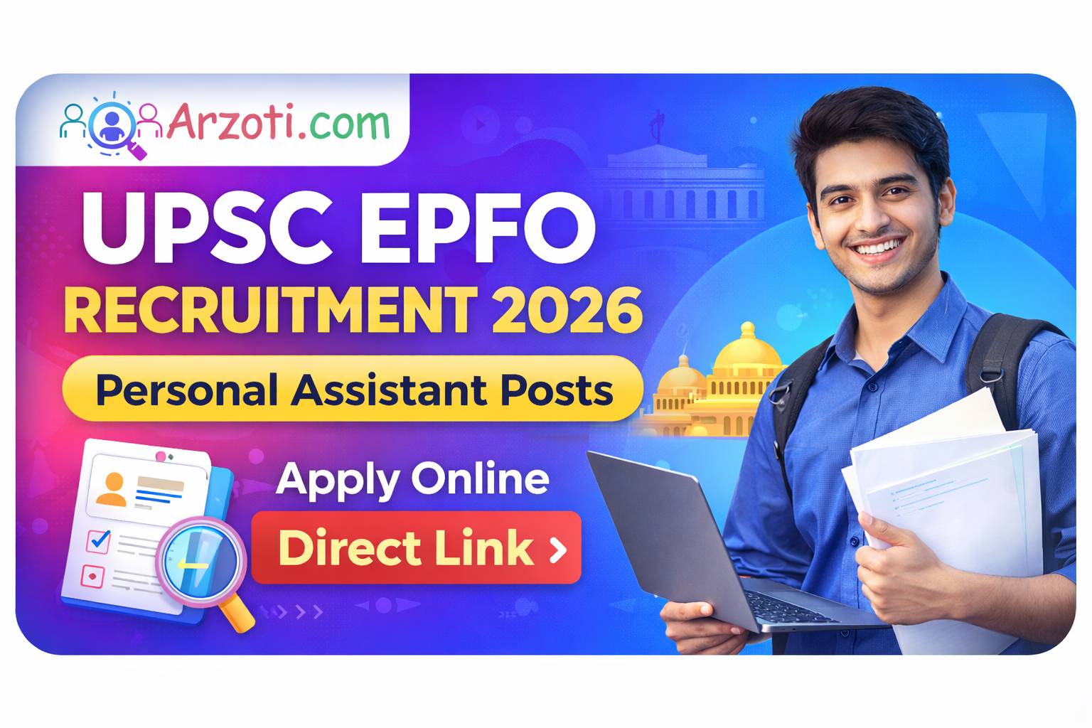 UPSC EPFO Recruitment 2026: Direct Link to Apply for Personal Assistant Posts